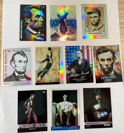 10 Abraham Lincoln Holographic Trading Cards Lot (GleeBeeCo) - VERY SPECIAL