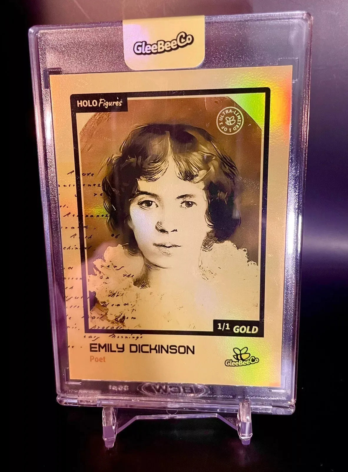 1/1 Rare EMILY DICKINSON Card GOLD Holo Parallel One in Existence 2024 GleeBeeCo