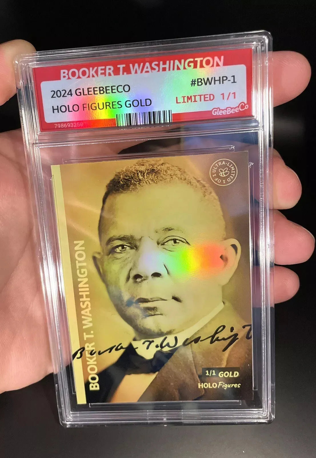 1/1 2024 GleeBeeCo BOOKER T WASHINGTON Holo Gold Signature Card #BWHP ONE & ONLY