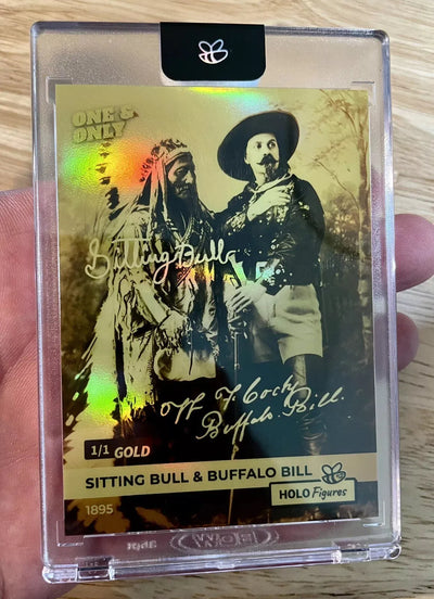 1/1 Sitting Bull & Buffalo Bill Holo Gold Signature GleeBeeCo Card WOW! One Made