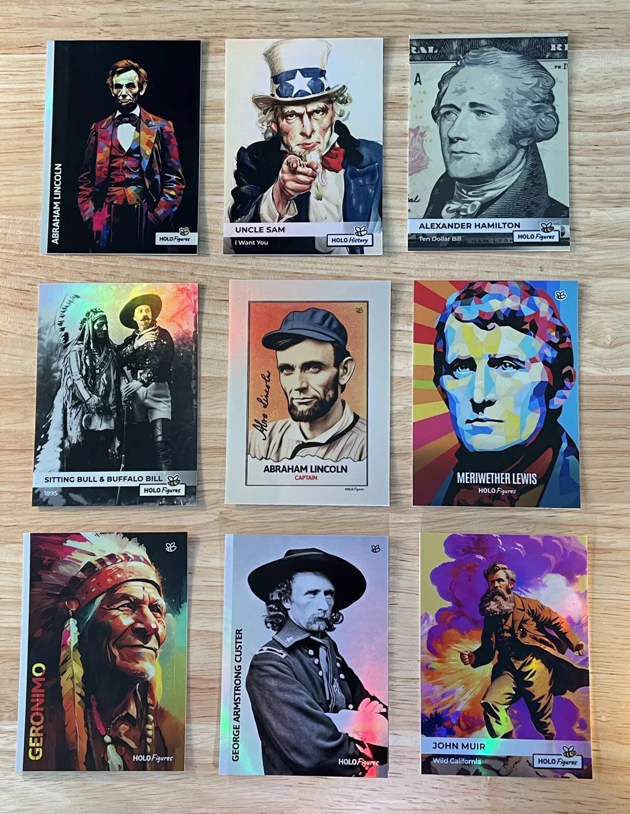 Americana Holo Cards (9) - Lincoln, Franklin, Hamilton, More... (GleeBeeCo)