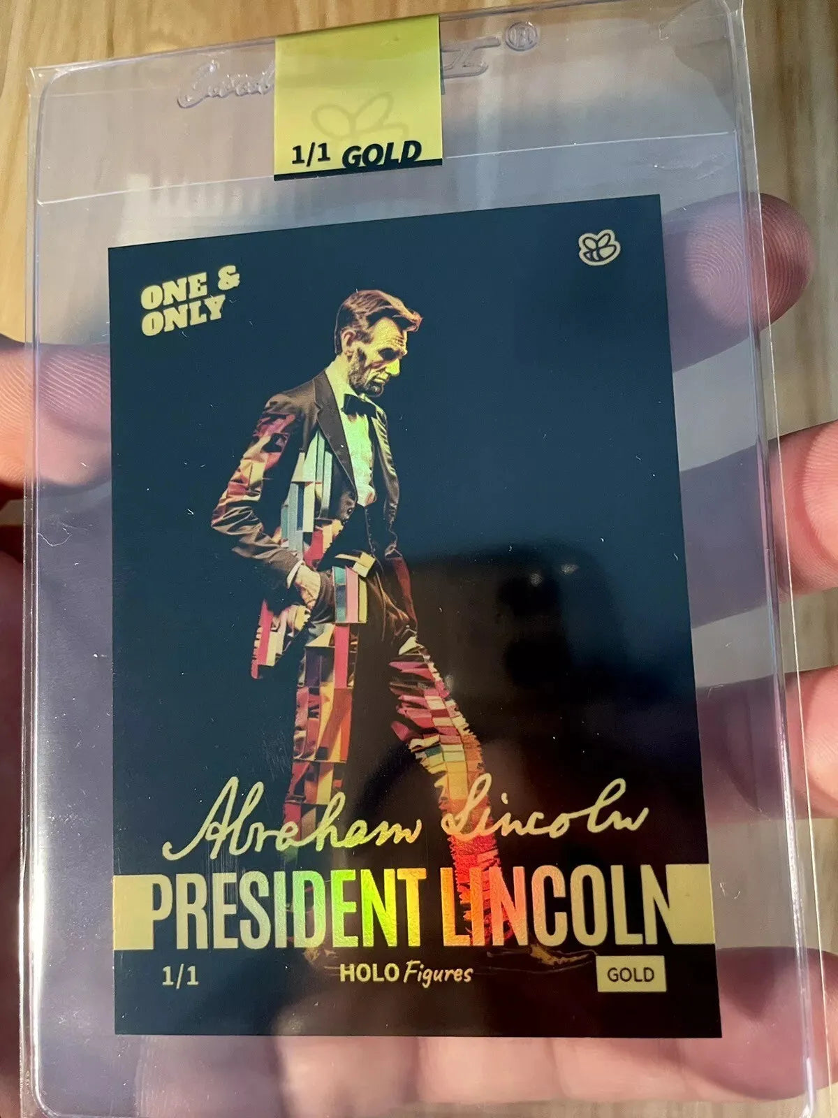 1/1 2024 GleeBeeCo ABRAHAM LINCOLN Holo Gold Signature Card ONE MADE - Beautiful