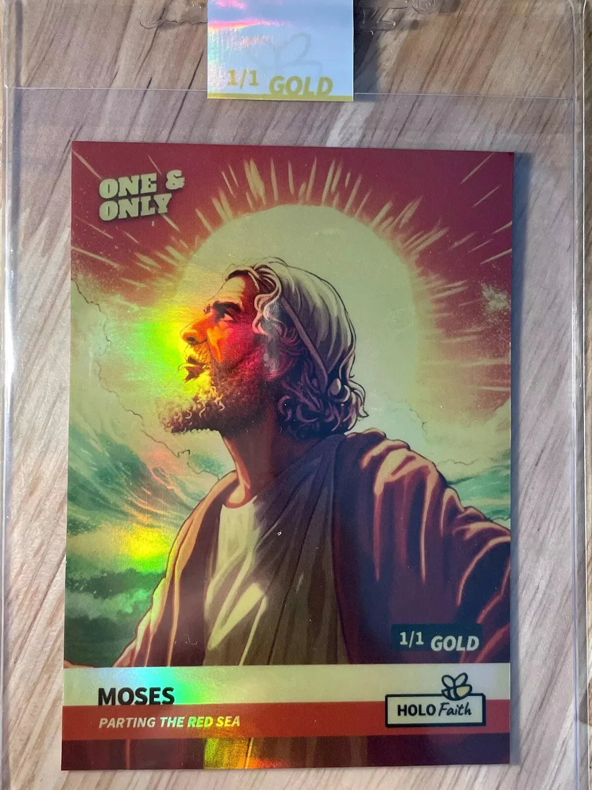 1/1 Moses Parting Red Sea ONE & ONLY Holo Gold Art Card # MSPR-1 2024 GleeBeeCo