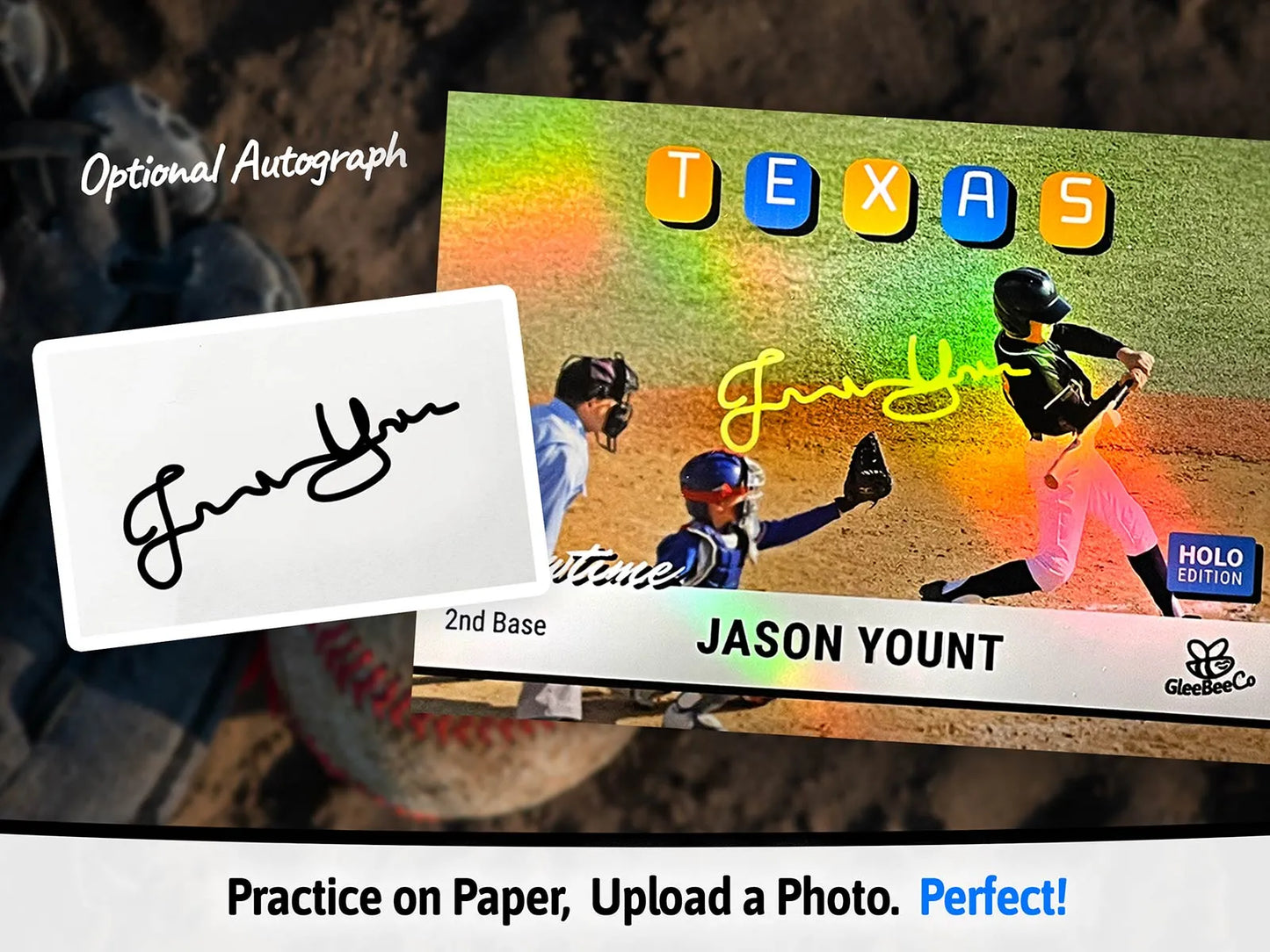 Showtime Custom Card for Kids & Teens - Personalized Holographic Baseball, Football or Basketball Card (Any Sport)